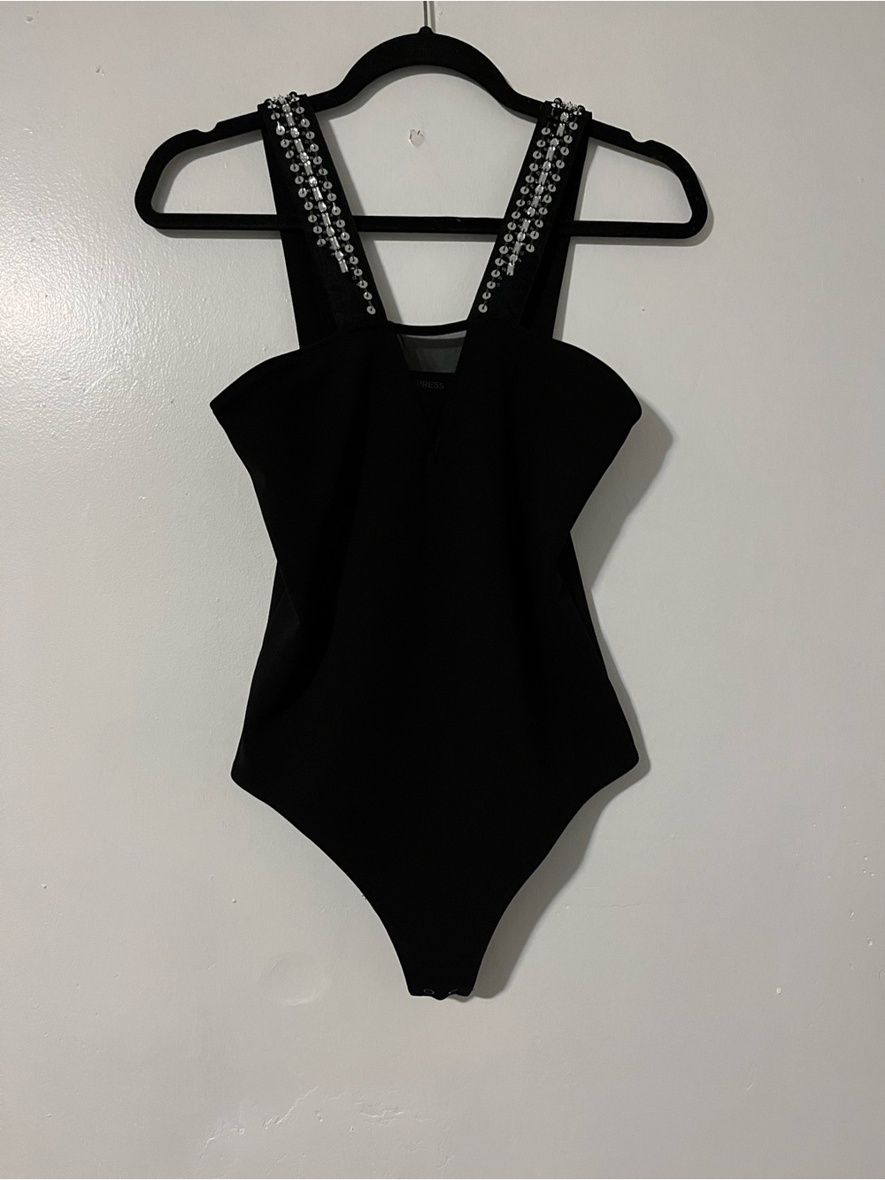 Express Black Body Suit - Jewel Sequin